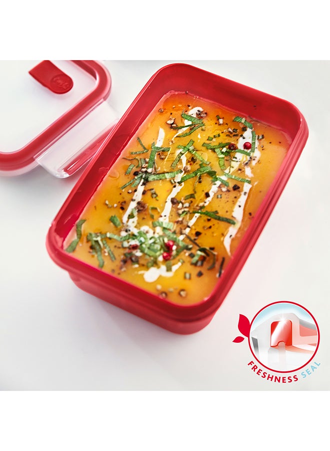 Tefal TEFAL  Fresh Box Plastic Container |Masterseal 0.8 L | Rectangular Food Container | Leak-Proof | Microwave-Safe |  BPA-Free | Dishwasher-Safe | Frost-Resistant | Blue | 2 Years Warranty | K3021812 Clear/Blue 0.8Liters  - Image 2