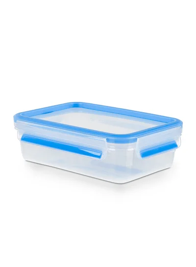 Tefal TEFAL  Fresh Box Plastic Container |Masterseal 0.8 L | Rectangular Food Container | Leak-Proof | Microwave-Safe |  BPA-Free | Dishwasher-Safe | Frost-Resistant | Blue | 2 Years Warranty | K3021812 Clear/Blue 0.8Liters