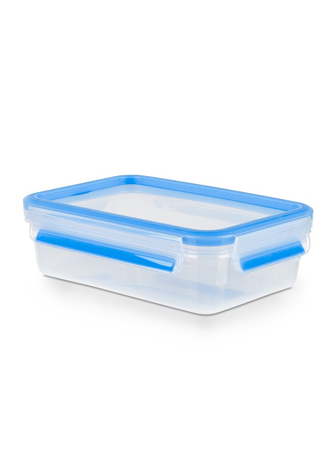 Tefal TEFAL  Fresh Box Plastic Container |Masterseal 0.8 L | Rectangular Food Container | Leak-Proof | Microwave-Safe |  BPA-Free | Dishwasher-Safe | Frost-Resistant | Blue | 2 Years Warranty | K3021812 Clear/Blue 0.8Liters  - Image 1
