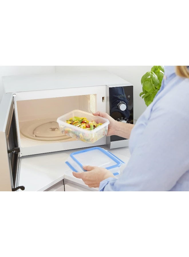 Tefal - TEFAL  Fresh Box Plastic Container |Masterseal 1.0 L | Rectangular Food Storage Container | Leak-Proof |Microwave-Safe |BPA-Free |Dishwasher-Safe | Frost-Resistant | Blue | 2 Years Warranty | K3021212 Clear/Blue 1Liters - Image 1
