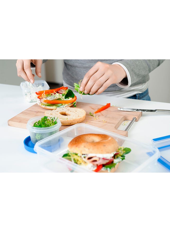 Tefal - TEFAL Food Container | Masterseal Fresh 0.85 L | Square Food Storage Container | Leak-Proof | Microwave-Safe| BPA-Free | Dishwasher-Safe | Frost-Resistant | Blue | 2 Years Warranty | K3022112 Clear/Blue 0.85Liters - Image 1