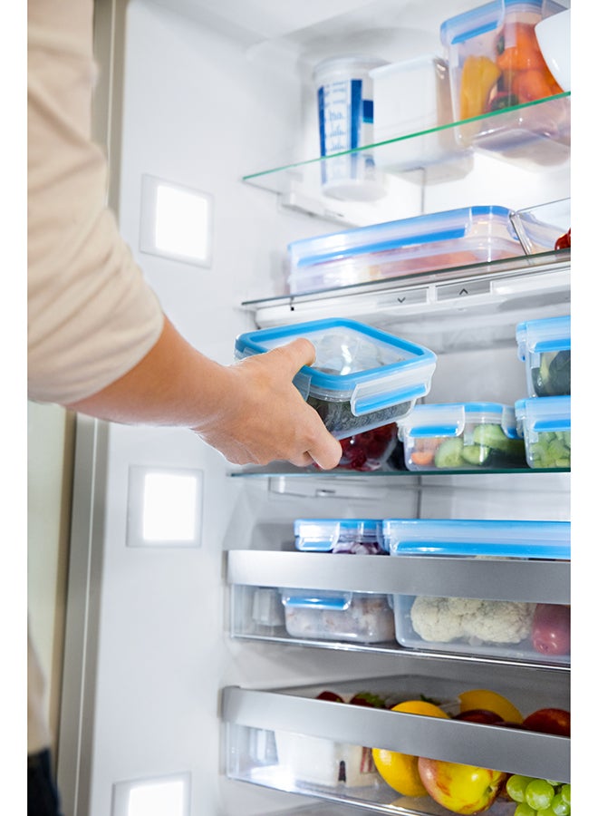 Tefal - TEFAL Food Container | Masterseal Fresh 0.85 L | Square Food Storage Container | Leak-Proof | Microwave-Safe| BPA-Free | Dishwasher-Safe | Frost-Resistant | Blue | 2 Years Warranty | K3022112 Clear/Blue 0.85Liters - Image 1