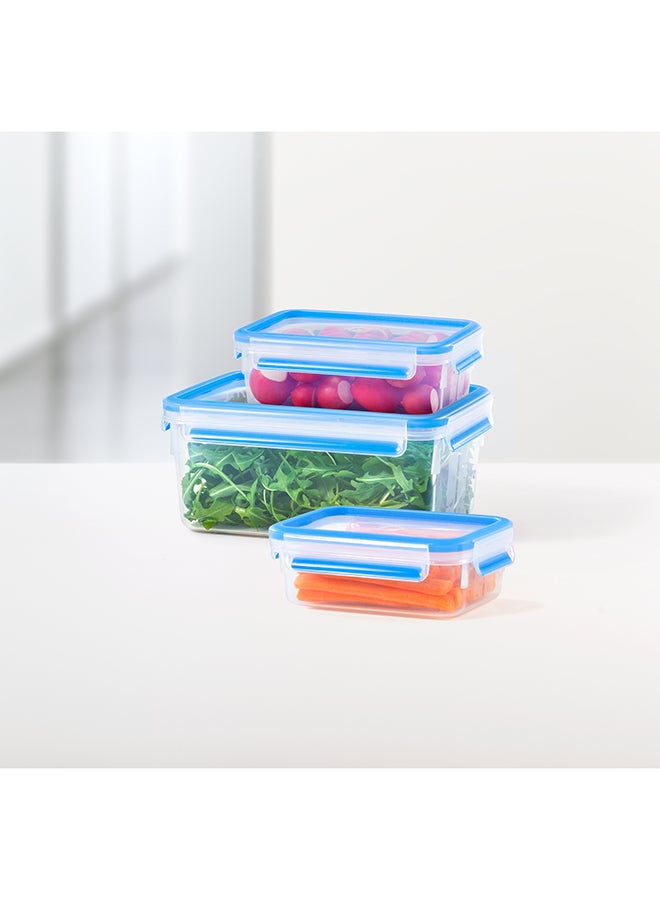 Tefal - TEFAL Food Container | Masterseal Fresh 0.85 L | Square Food Storage Container | Leak-Proof | Microwave-Safe| BPA-Free | Dishwasher-Safe | Frost-Resistant | Blue | 2 Years Warranty | K3022112 Clear/Blue 0.85Liters - Image 1