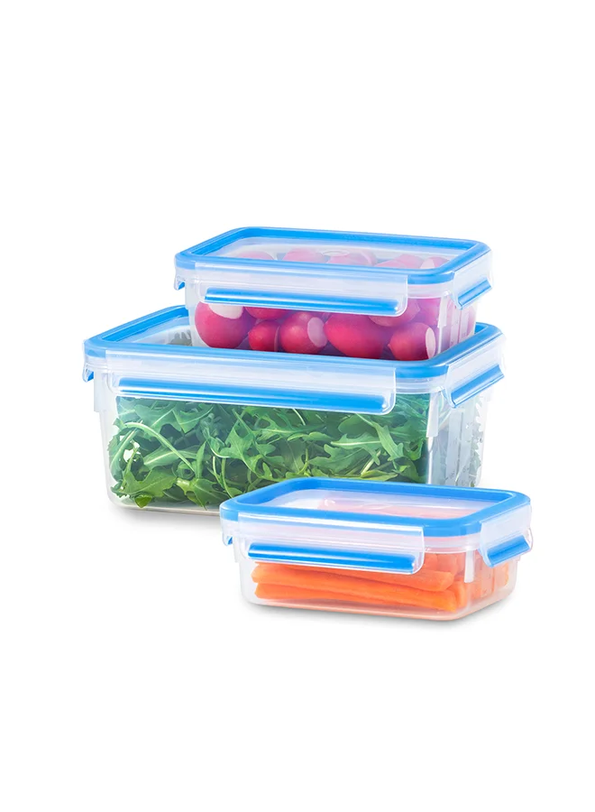 Tefal TEFAL Food Container | Masterseal Fresh 3 Pcs Set | 0.55+1+2.30 L | Rectangular Food Container | Leak-Proof |Microwave-Safe | BPA-Free | Dishwasher-Safe | Frost-Resistant | 2 Years Warranty | K3028912