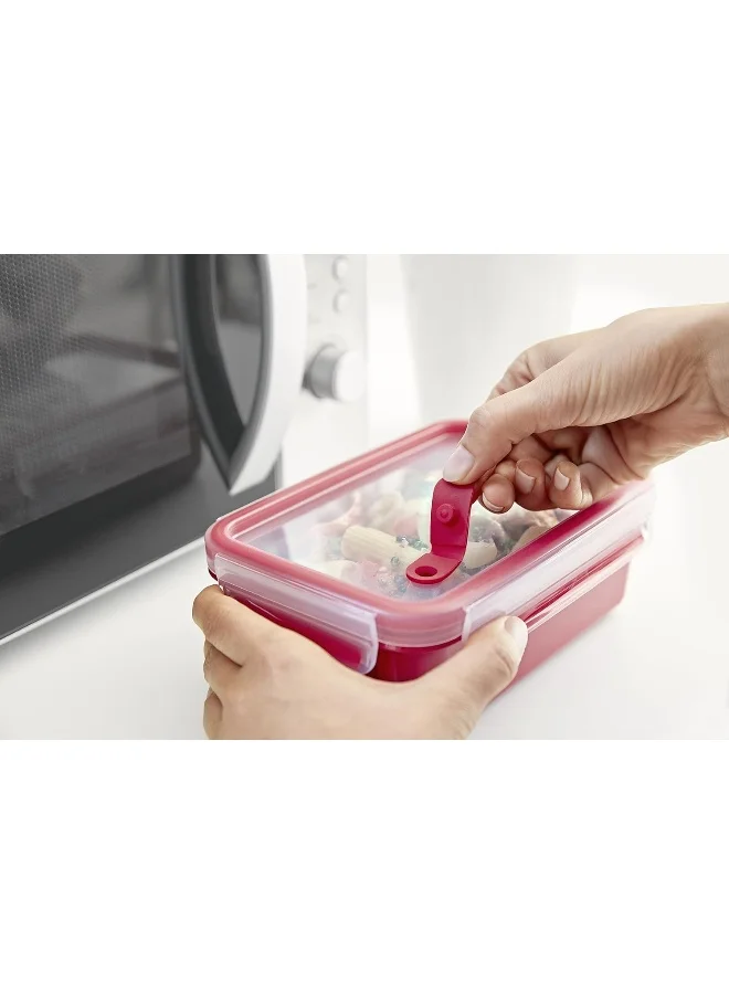 Tefal TEFAL Master Seal Micro Box Plastic Container | 1.0 L |  Rectangular All-in-One Food Storage Container | Leak-Proof | Oven-Safe | Hygienic | Dishwasher-Safe | Red | 2 Years Warranty | K3102212
