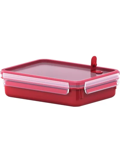 Tefal TEFAL Master Seal Micro Box Plastic Container | 1.2 L |  Rectangular All-in-One Food Storage Container | Leak-Proof | Oven-Safe | Hygienic | Dishwasher-Safe | Red | 2 Years Warranty | K3102512 Red/Clear 1.2Liters