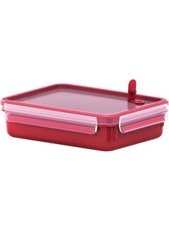 TEFAL Master Seal Micro Box Plastic Container | 1.2 L |  Rectangular All-in-One Food Storage Container | Leak-Proof | Oven-Safe | Hygienic | Dishwasher-Safe | Red | 2 Years Warranty | K3102512 Red/Clear 1.2Liters