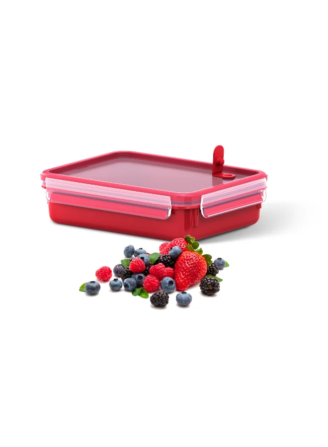 Tefal TEFAL Master Seal Micro Box Plastic Container | 1.2 L |  Rectangular All-in-One Food Storage Container | Leak-Proof | Oven-Safe | Hygienic | Dishwasher-Safe | Red | 2 Years Warranty | K3102512