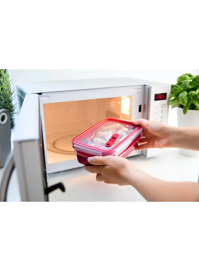 Tefal TEFAL Master Seal Micro Box Plastic Container | 1.2 L |  Rectangular All-in-One Food Storage Container | Leak-Proof | Oven-Safe | Hygienic | Dishwasher-Safe | Red | 2 Years Warranty | K3102512