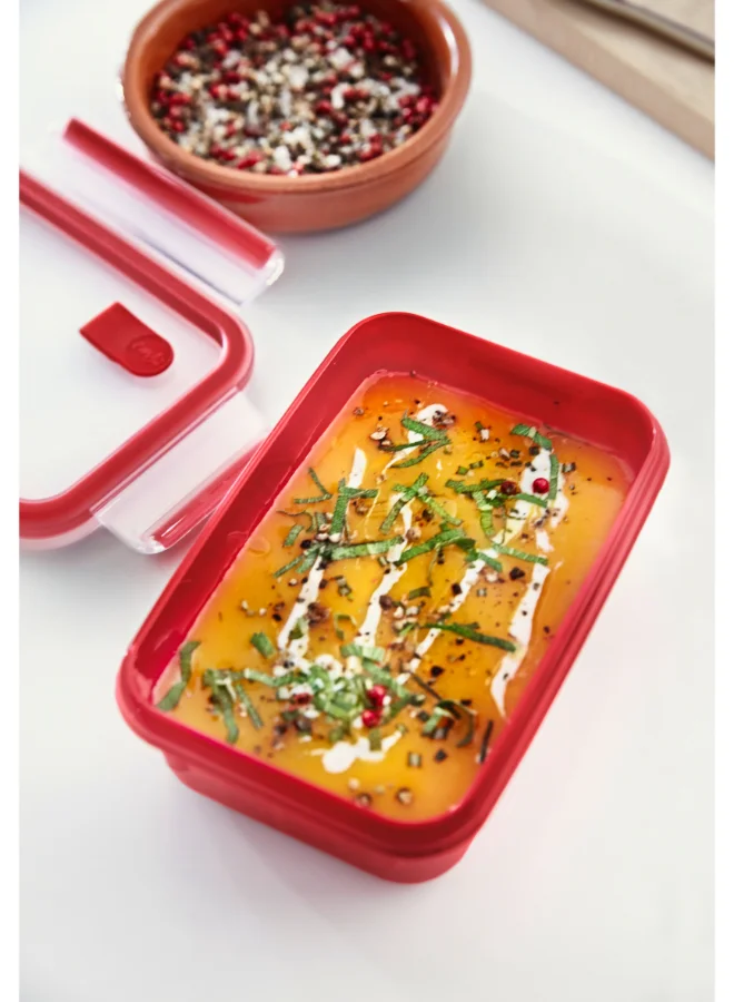 Tefal TEFAL Master Seal Micro Box Plastic Container | 1.2 L |  Rectangular All-in-One Food Storage Container | Leak-Proof | Oven-Safe | Hygienic | Dishwasher-Safe | Red | 2 Years Warranty | K3102412