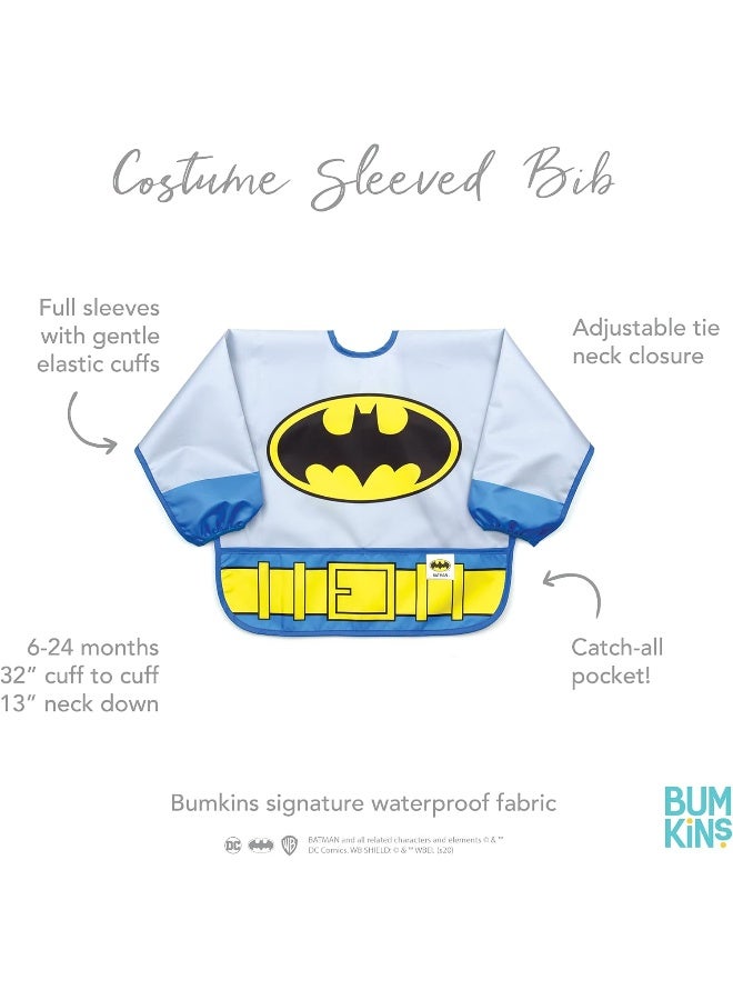 Washable Long Sleeves Batman Printed Bib