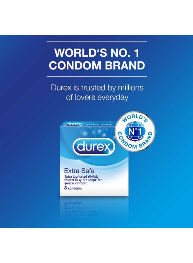 Durex - Pack Of 3 Extra Safe Condoms - Image 1