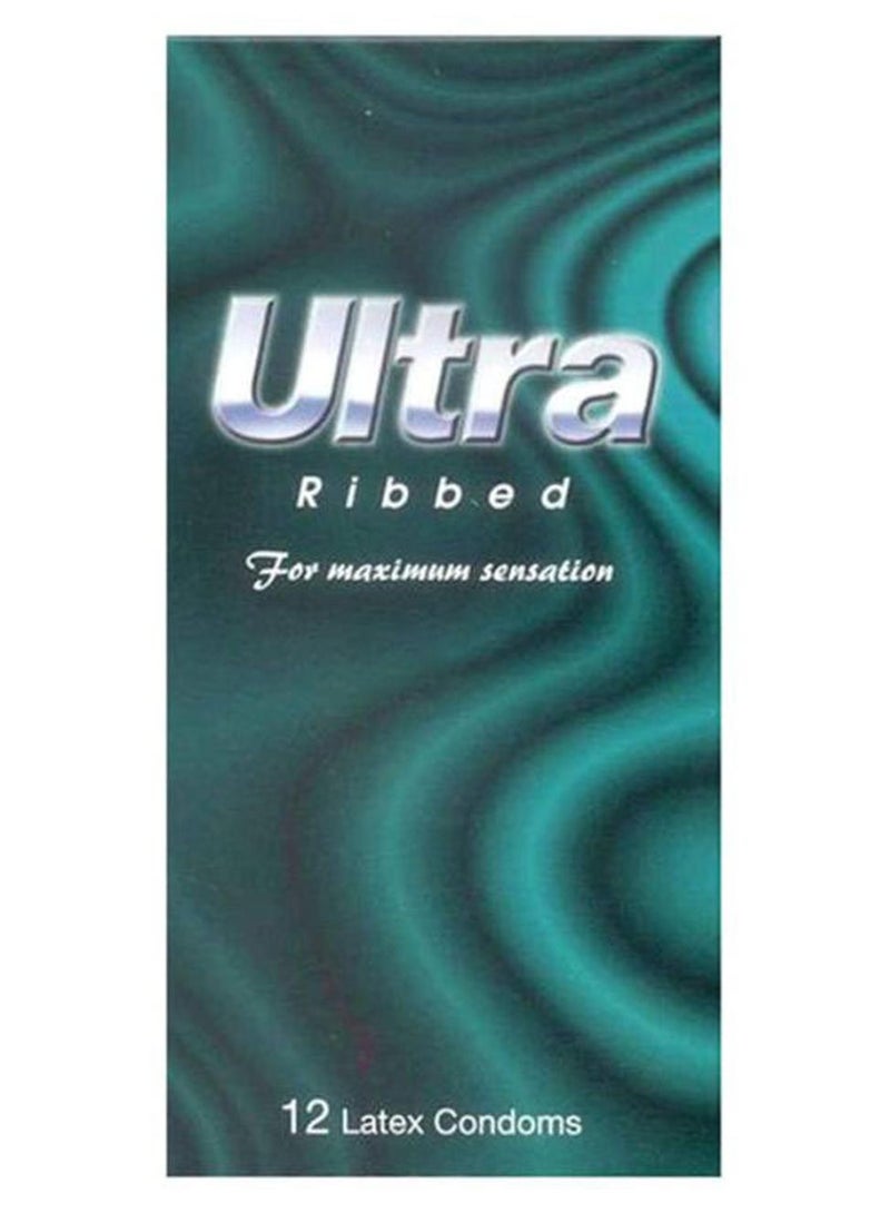 Ultra 12-Piece Ribbed Latex Condom - Image 1