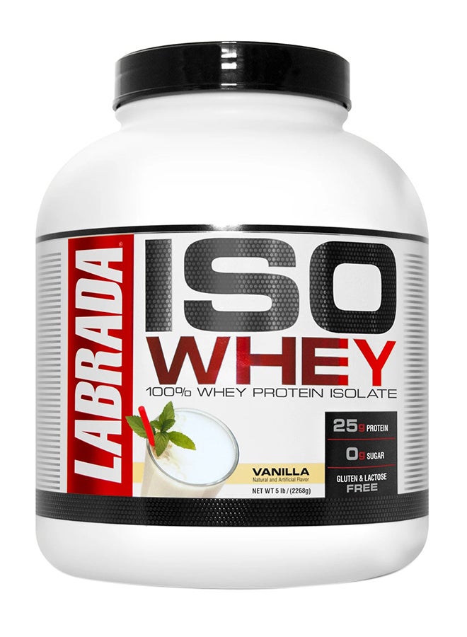 LABRADA Labarda Iso 100% Whey Protein Isolate Vanilla 5lb 25g Protein 2268g - Image 1
