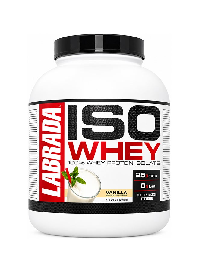 LABRADA Labarda Iso 100% Whey Protein Isolate Vanilla 5lb 25g Protein 2268g - Image 1