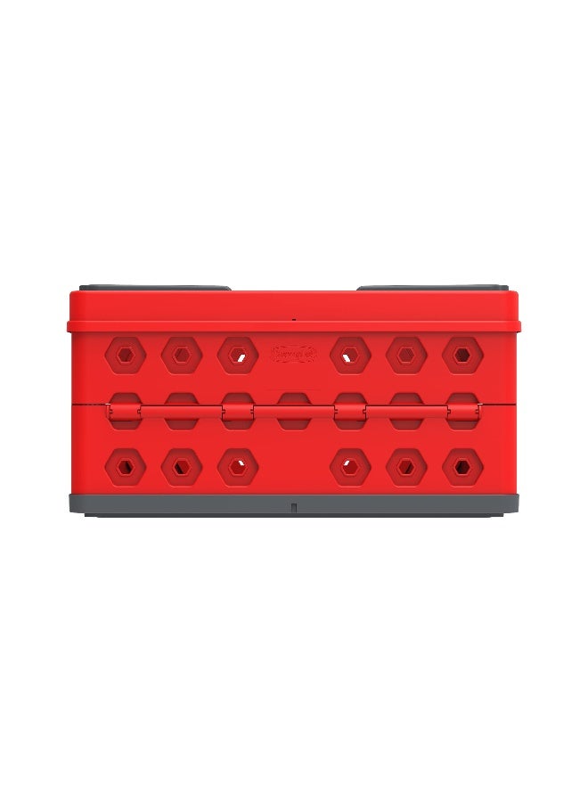 Cosmoplast - Cosmoplast IFCRFL001RD Plastic Foldable Basket, 32 Liters - Red/ Grey - Image 1