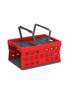 Cosmoplast Cosmoplast IFCRFL001RD Plastic Foldable Basket, 32 Liters - Red/ Grey  - Image 1