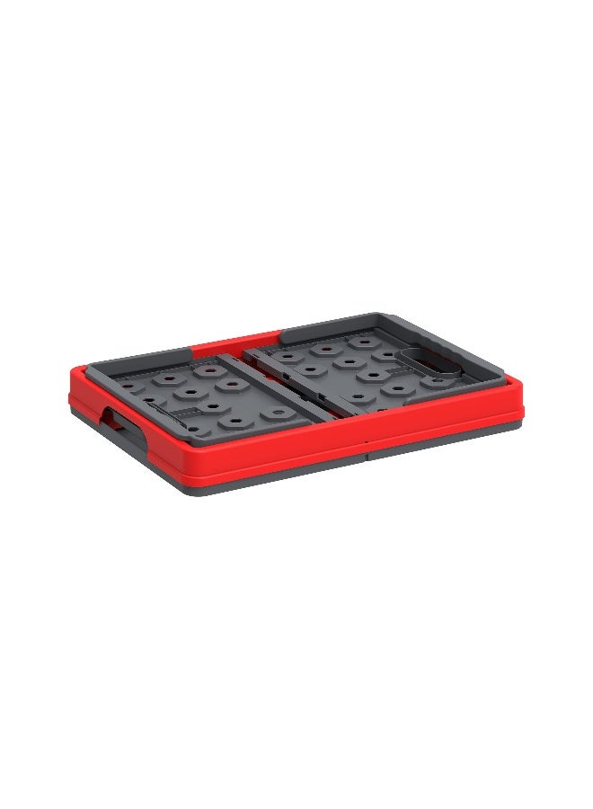 Cosmoplast - Cosmoplast IFCRFL001RD Plastic Foldable Basket, 32 Liters - Red/ Grey - Image 1