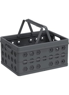 Cosmoplast Foldable Basket Collapsible Storage Crate  Rectangle Plastic Grey 32Liters  - Image 1