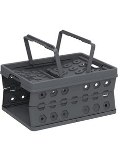 Cosmoplast Foldable Basket Collapsible Storage Crate  Rectangle Plastic Grey 32Liters  - Image 5