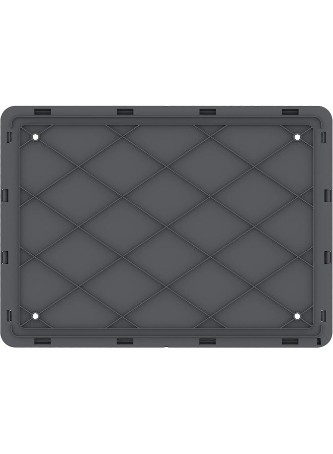 Cosmoplast - Foldable Basket Collapsible Storage Crate  Rectangle Plastic Grey 32Liters - Image 1
