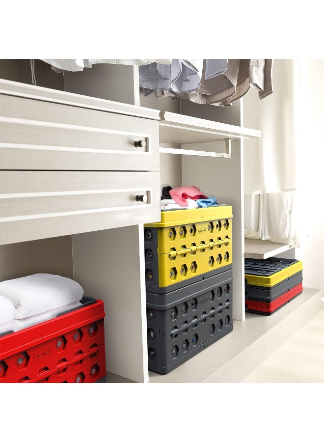 Cosmoplast - Foldable Basket Collapsible Storage Crate  Rectangle Plastic Grey 32Liters - Image 1