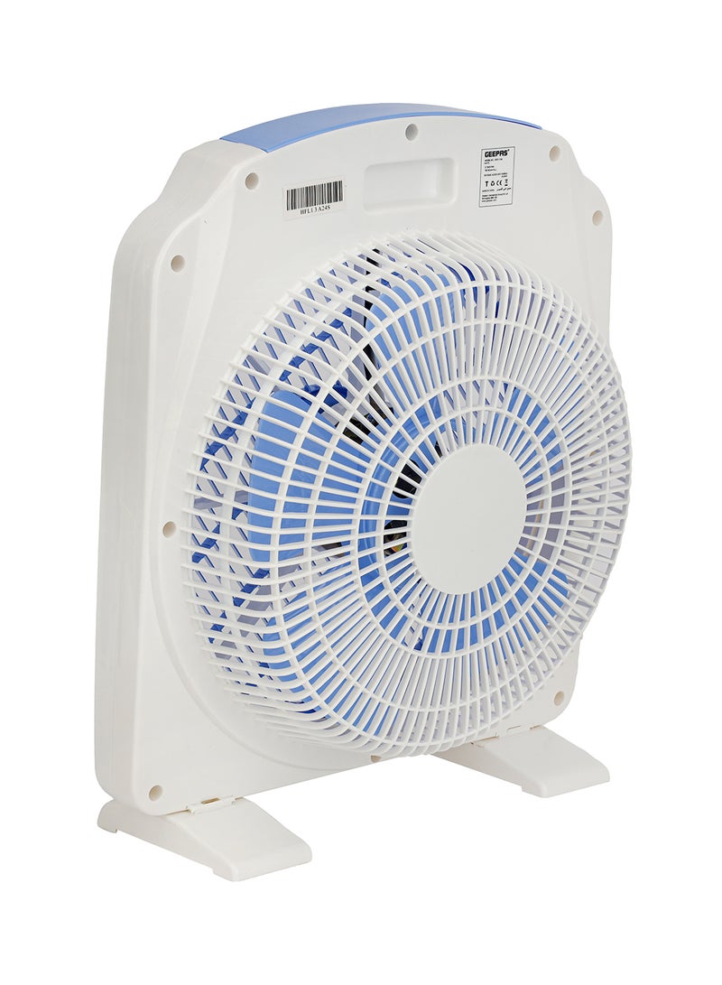 GEEPAS - 12 Inch Powerful Personal 3 Speed Box Fan with Copper Motor, Portable Desk Fan With  Fan Guard, Table Fan for Office and Home, 60 Minutes Timer GF21113N Blue, White - Image 1