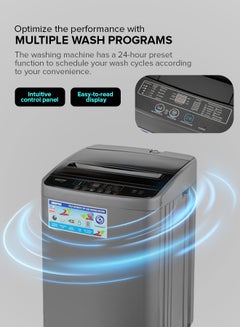 GEEPAS 6 KG Fully Automatic Washing Machine| Top Load Equipped with Big Pulsator, Digital Display, Anti Vibration & Noise, Child Lock, Air Dry Function, Automatic Imbalance Control| 1 Year Warranty GFWM6800LCQ White/Black  - Image 3