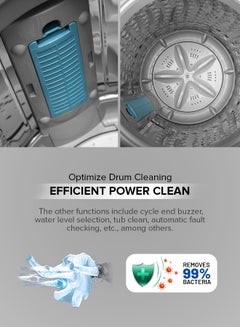GEEPAS 6 KG Fully Automatic Washing Machine| Top Load Equipped with Big Pulsator, Digital Display, Anti Vibration & Noise, Child Lock, Air Dry Function, Automatic Imbalance Control| 1 Year Warranty GFWM6800LCQ White/Black  - Image 4
