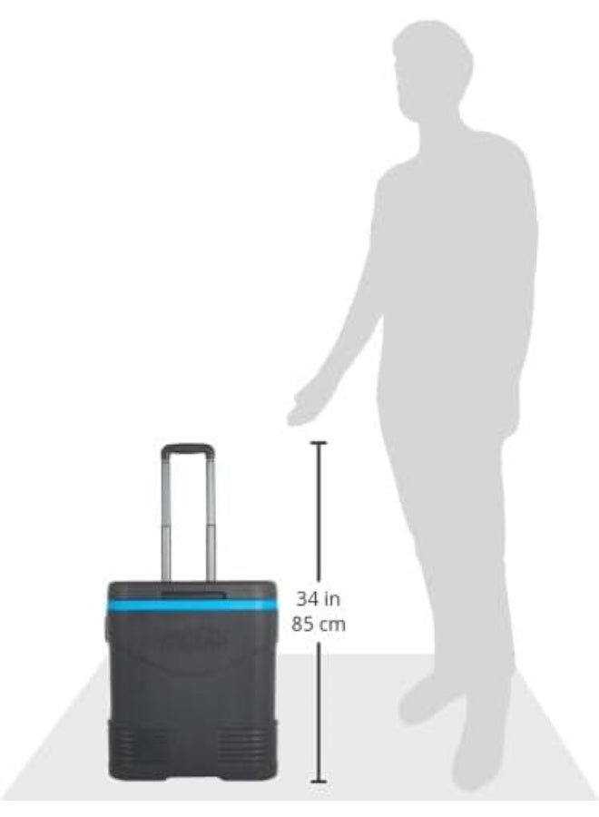 Cosmoplast - Keep Cold Plastic Picnic Trolley Icebox Roller Cooler With Wheels 30 Liters Grey 30.0Liters - Image 1