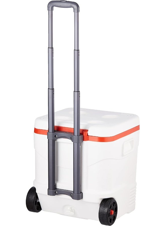 Cosmoplast - Picnic Trolley Keep Cold Icebox Roller Cooler With Wheels  30 Liters  Plastic White 30Liters - Image 1