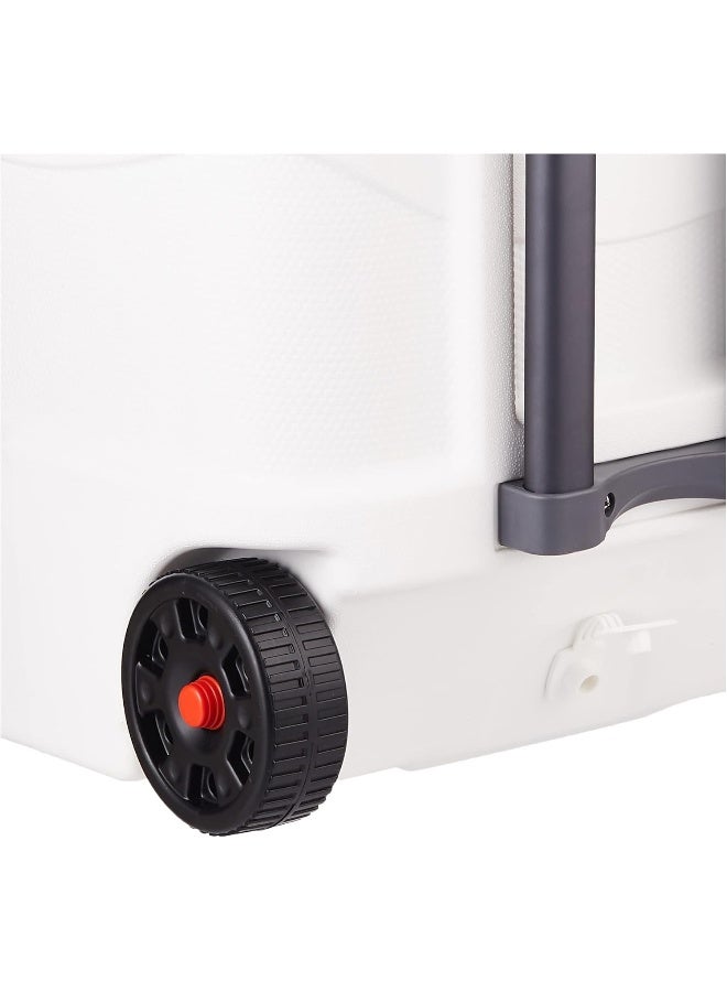 Cosmoplast - Picnic Trolley Keep Cold Icebox Roller Cooler With Wheels  30 Liters  Plastic White 30Liters - Image 1