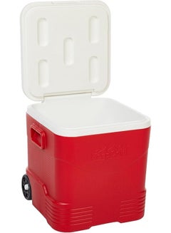 Cosmoplast Keep Cold Plastic Picnic Trolley Icebox Roller Cooler With Wheels 45 Liters Red  - Image 3