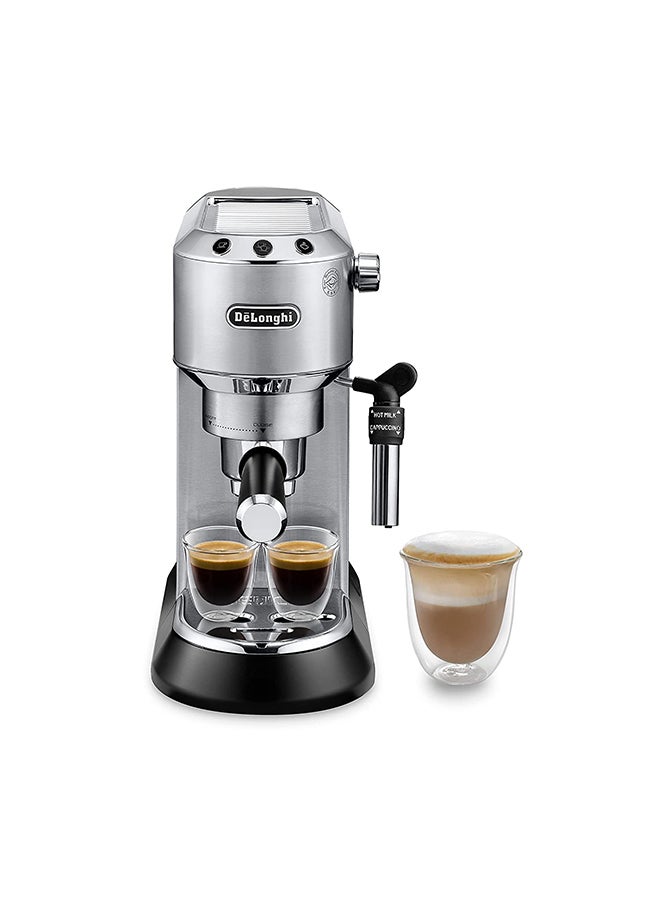 De'Longhi Dedica Coffee Machine, Barista Pump Espresso and Cappuccino Maker, Ground Coffee and ESE Pods can be used, Milk Frother for Latte Macchiato and more, 1.1 L 1450 W EC685.M Silver - Image 3