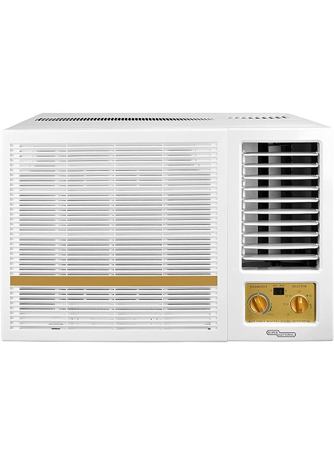 SUPER GENERAL - 1.5 Ton Window Air Conditioner, 18000 BTU, Rotary Compressor, 74.6 x 81.5 x 51.5 Cm 1800 W SGA 19HE White - Image 1