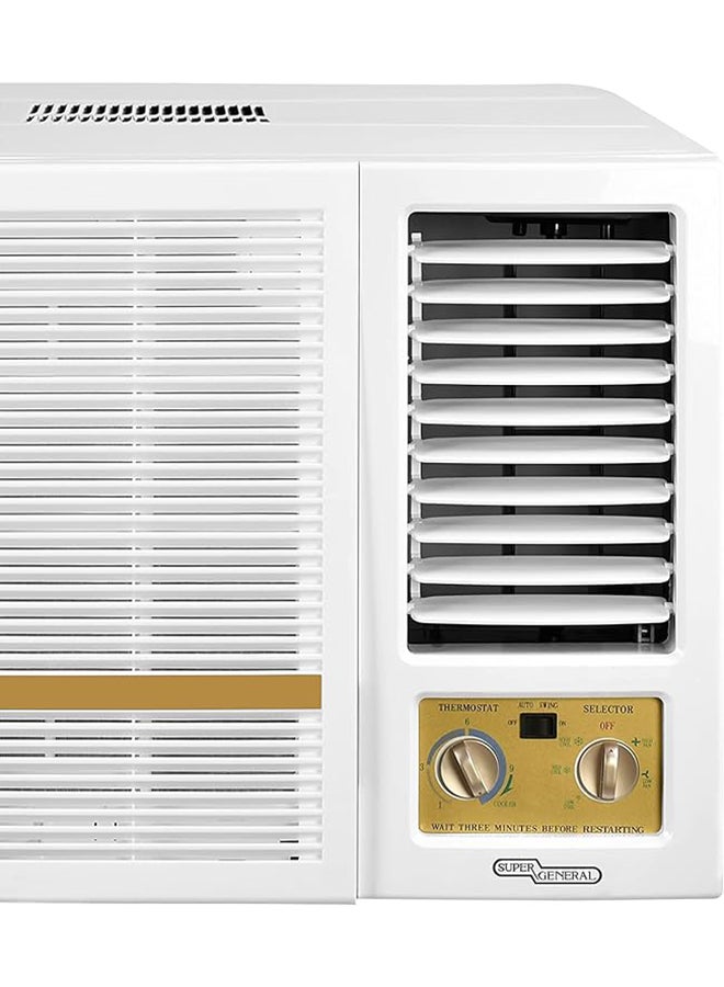 SUPER GENERAL - 1.5 Ton Window Air Conditioner, 18000 BTU, Rotary Compressor, 74.6 x 81.5 x 51.5 Cm 1800 W SGA 19HE White - Image 1