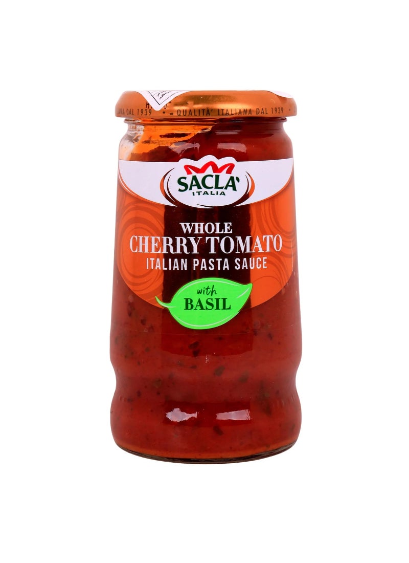 Sacla Whole Cherry Tomatoes And Basil Paste 350grams - Image 1