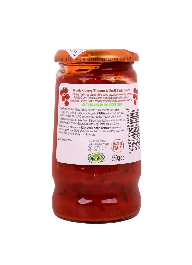 Sacla Whole Cherry Tomatoes And Basil Paste 350grams - Image 2