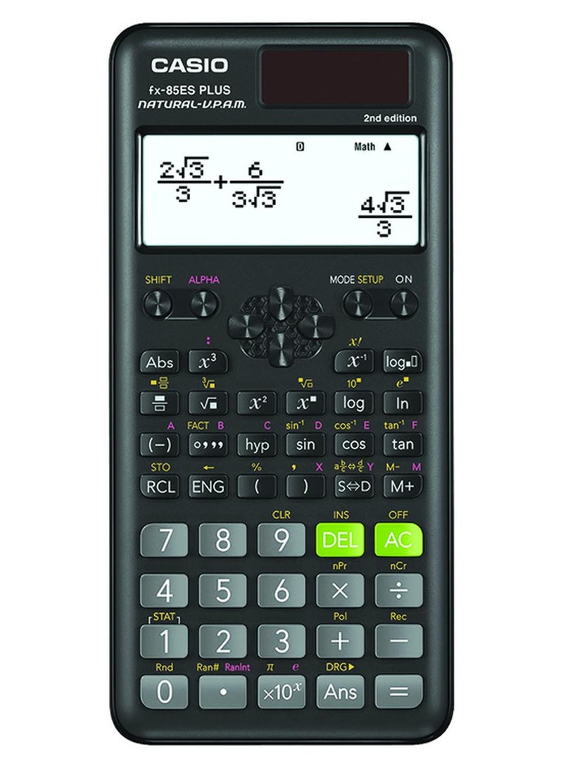 CASIO FX-85ES PLUS 12-Digit Scientific Calculator Black/Grey/Purple - Image 1