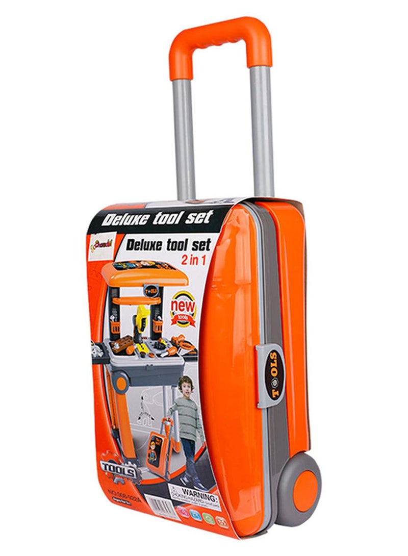 Chamdol 2-In-1 Exceptional Quality Deluxe Trolley Playset For Kids, Orange/Grey/Black 15.40x9.60x5.30inch - Image 1