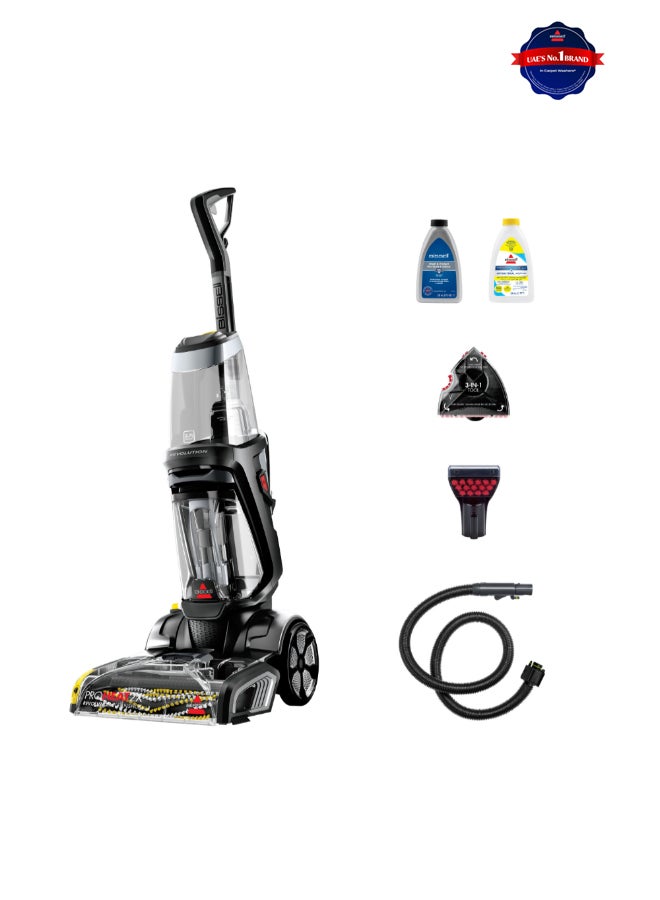 بيسيل بيسل ProHeat 2X Revolution Cleanshot 2066E – مكنسة كهربائية عمودية بتقنية HeatWave، إزالة قوية للبقع، وزن 10 كجم، مثالية للبقع الصعبة والتنظيف العميق | مع ضمان سنتين من بيسل 3.7 L 800 W 2066E أسود/ أصفر - Image 1