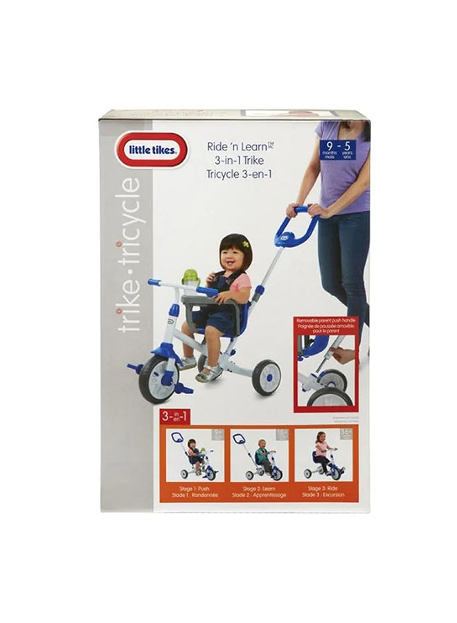 little tikes Adjustable, Detachable 3-in-1 Steering Trike Ride N Learn Tricycles for Kids 26x19.7x34.25inch - Image 2