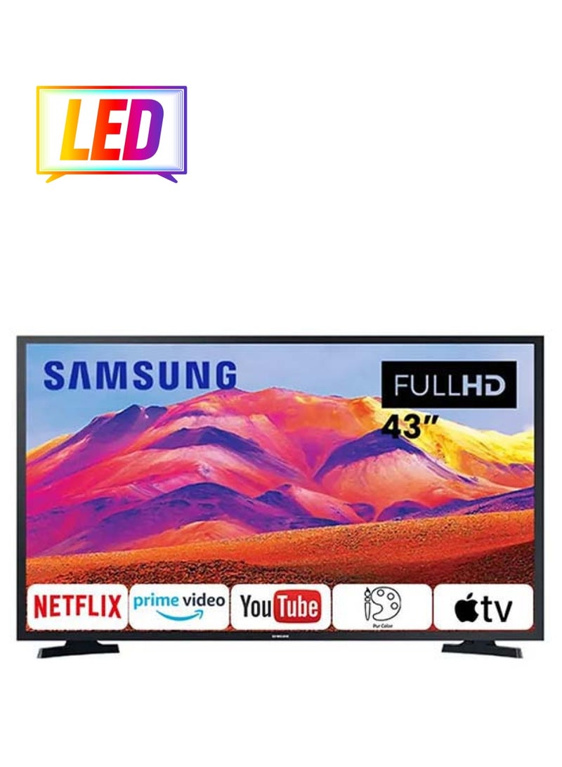 سامسونج تلفزيون ذكي بشاشة LED مقاس 43 بوصة ودقة كاملة الوضوح UA43T5300AU أسود - Image 1