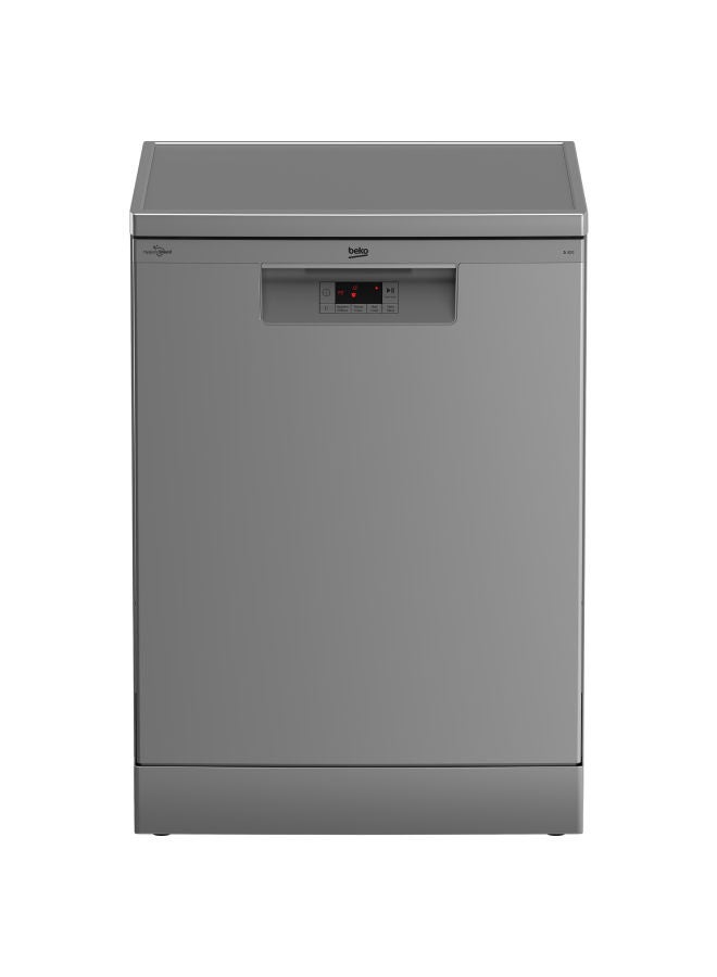 Beko Digital Standard Dishwasher, 14 Place Settings, 5 programs 60cm BDFN15420S Silver - Image 1