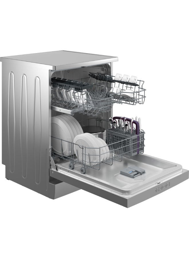 بيكو غسالة أطباق ديجيتال ستاندرد، 14 مكان، 5 برامج، 60 سم BDFN15420S فضي - Image 3