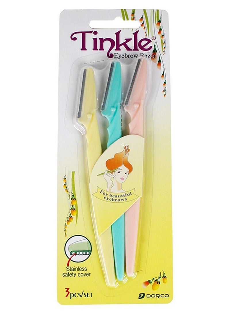 تنكل مجموعة شفرات تحديد الحواجب مكونة من 3 قطع أصفر/وردي/أخضر - Image 1