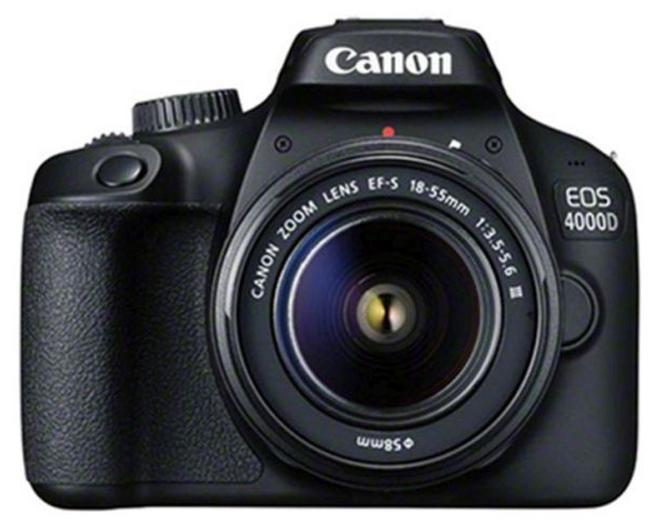 Canon EOS 4000D DSLR With EF-S 18-55mm F/3.5-5.6 III Lens 18MP Built-In Wi-Fi Black - Image 1