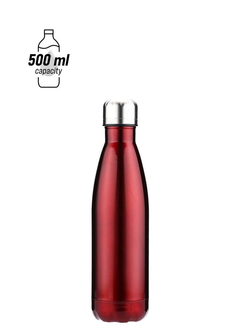 Generic - Stainless Steel Water Bottle 500 ml Red - Image 1