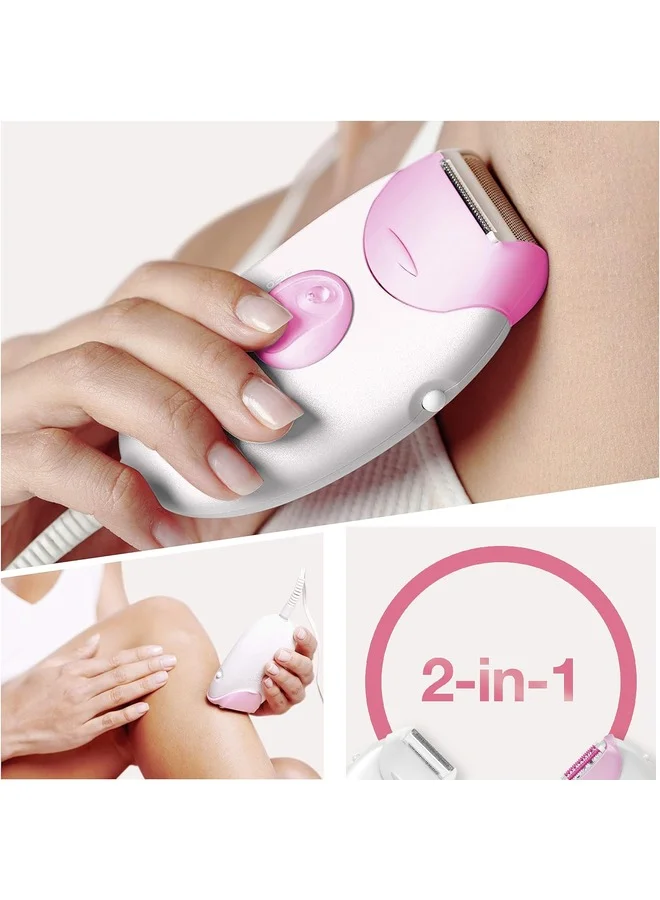 BRAUN Silk-Epil 3 Epilator With Accessories Set Pink/White/Clear