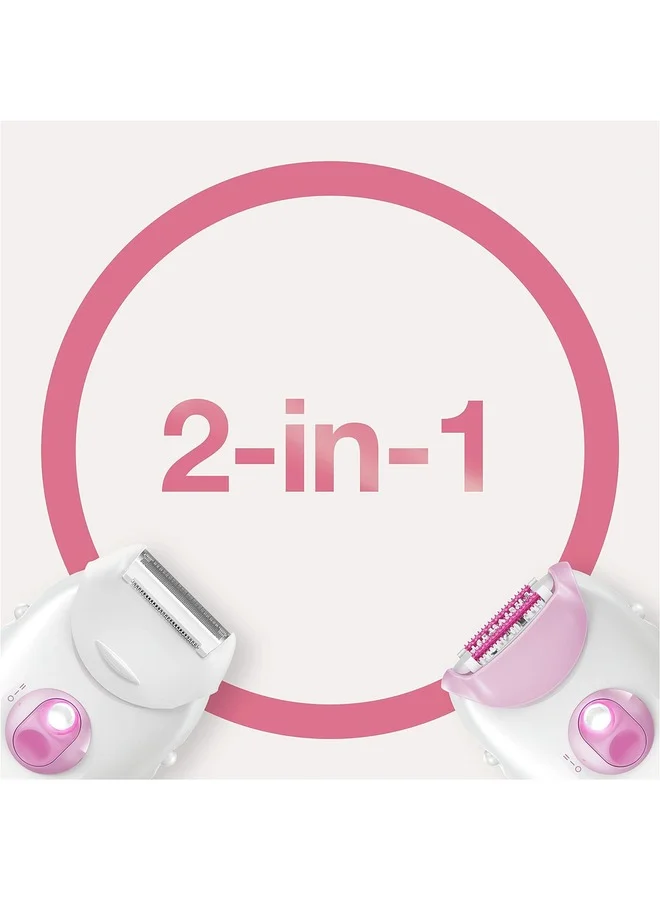 BRAUN Silk-Epil 3 Epilator With Accessories Set Pink/White/Clear